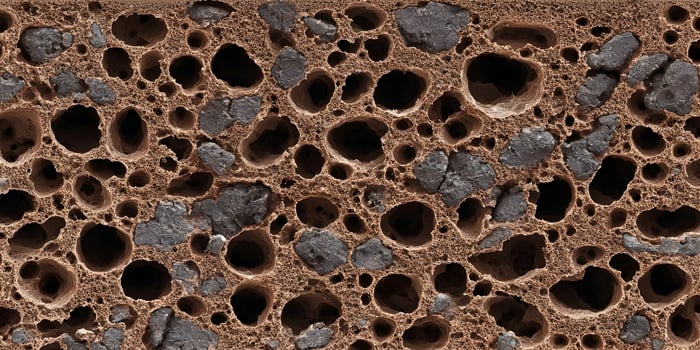 Brown Porous Material with Grey Pebbles Detailed Texture Seamless Surface photo