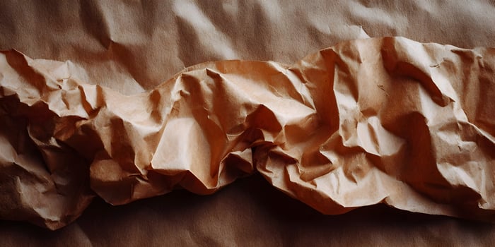 Vintage brown crumpled paper background for visual compositions photo