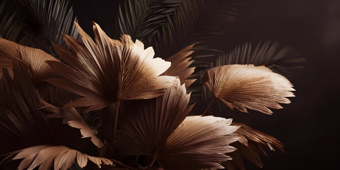 Dried Palm Leaves Brown Gold Tones Tropical Plants Nature Background photo