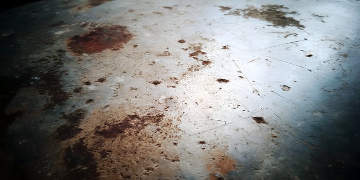 Rusty Metal Texture Scratched Surface Grunge Background Brown Gray photo