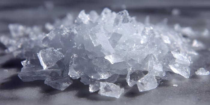 Closeup of Crystalline Ice Pile Sparkling Texture Icy Fragments photo