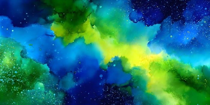Abstract Green Blue Watercolor Wash Background Texture photo