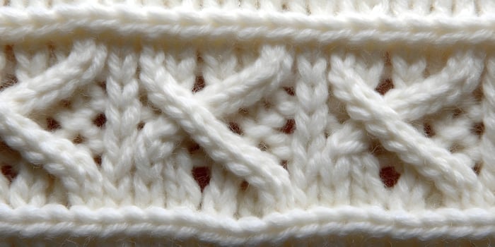 Cream Knit Texture Detailed Cable Knit Pattern Background photo