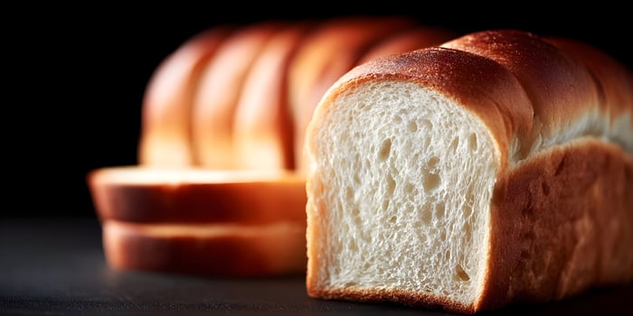 Sliced Loaf White Bread Bakery Food Closeup photo
