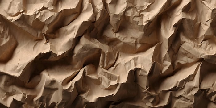 Brown Crumpled Paper Texture Background Design photo