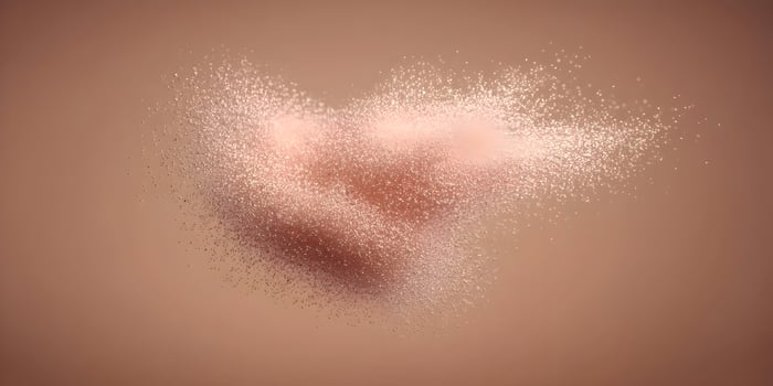 Rose Gold Glitter Heart Shape Explosion Particles photo