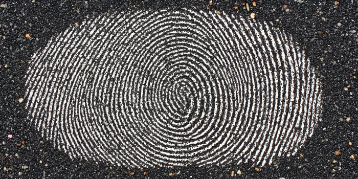 White Fingerprint on Black Gravel Abstract Texture Image photo