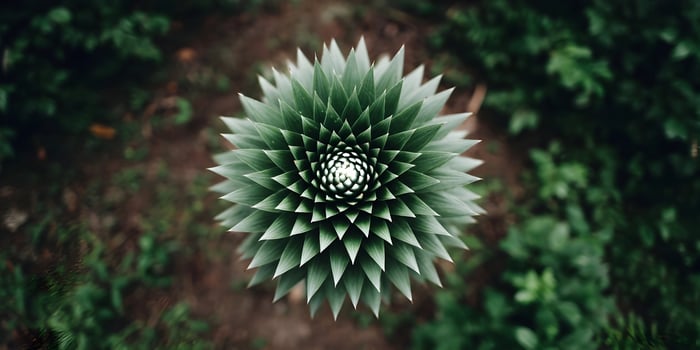 Aerial View Green Plant Spiral Pattern Nature Photography photo