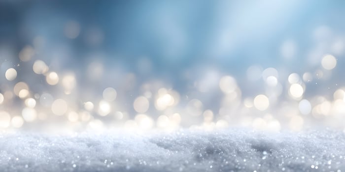 Winter Wonderland Background Sparkling Snow and Lights Festive Holiday Scene photo