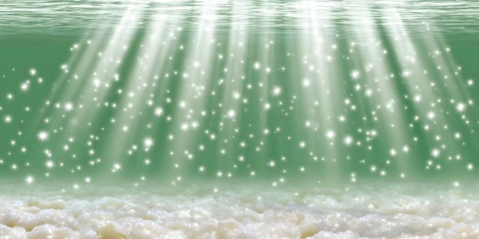 Underwater Scene Green Water Sparkling Lights White Foam Bottom photo