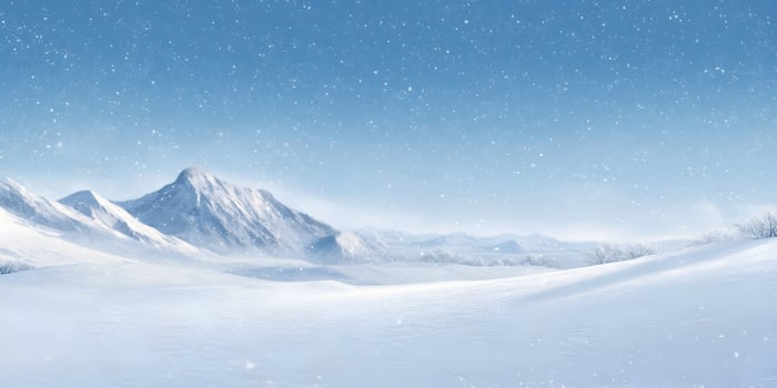 Snowy Mountain Landscape Winter Scene Snow Falling Cold Weather Frozen Mountains photo