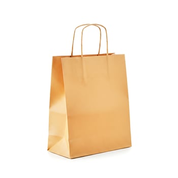 Brown Kraft Paper Shopping Bag Mockup with Handles photo