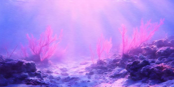 Underwater Coral Reef Scene Pink and Purple Sea Fan Coral photo