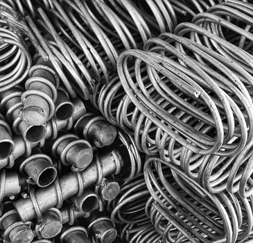 Metal Coils and Cylinders Close Up Monochrome photo