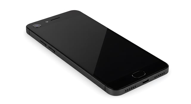 Isolated Black Smartphone Displaying Sleek Design on White Background for Mockups photo