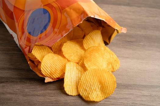 Potato chips delicious BBQ seasoning spicy crips photo