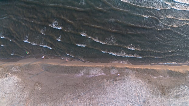 Tyrrhenian Sea, seascape of Viareggio, Italy. View from above photo