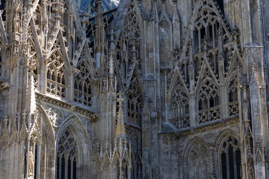 St. Stephens Cathedral in Vienna, Austria. Facades of historical buildings photo