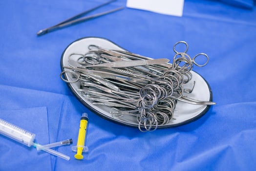 surgical instruments before surgery, sterile medical instruments photo