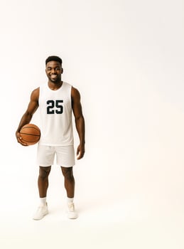 Basketball payer smiling photoshoot photo