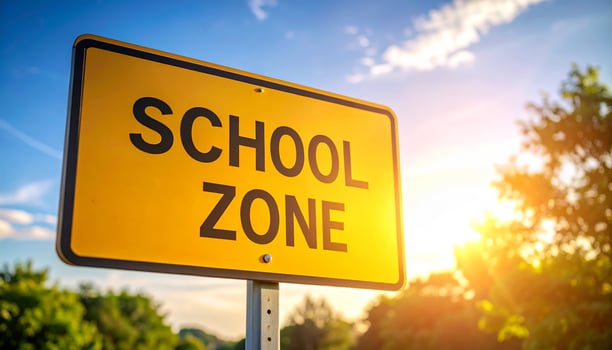 School Zone Road Sign Mockup photo