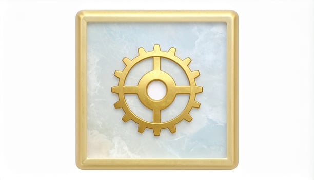 Gear In Resin Tile On White photo