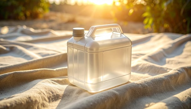 Transparent Jerry Can On Cotton photo