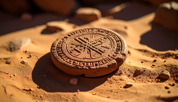 Engraved Clay On Sand photo