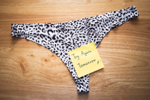 Underwear note a unique reminder a stylish thong home casual creative concept photo