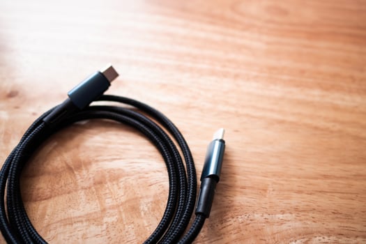 Cable organization and management home office indoor close-up tech essentials photo
