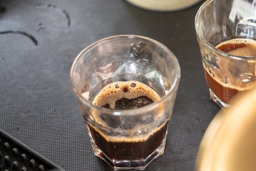 Brewing coffee to perfection home kitchen close-up photography cozy environment intimate view art of coffee making photo