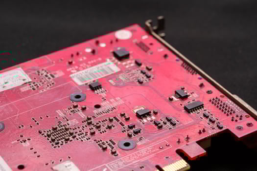 Exploring circuit board designs technology lab detailed close-up industrial environment creative perspective photo