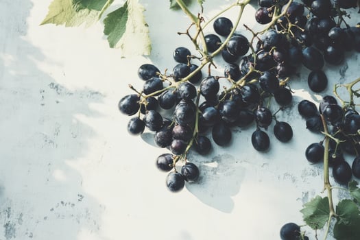 Fresh black grapes on a light surface photo