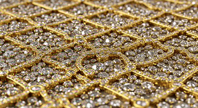 Gold and Diamond Pattern Close up of intricate jeweled design Diamonds photo