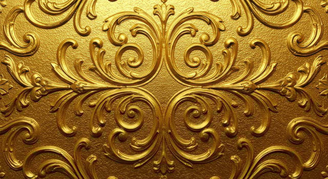 Gold embossed baroque floral pattern ornate texture background design wallpaper photo