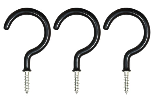 hanging hook with screw isolated on white photo