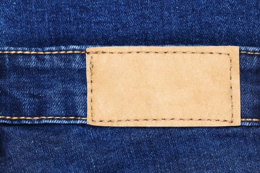 classic jeans label leather for pattern and design photo