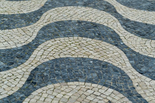 Unique Cobblestone Patterns on Calcada in Portugal Reveal Traditional Craftsmanship photo