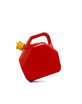 Plastic gallon bucket isolated on white background. photo