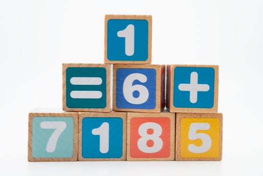 Number wood block cubes for l Mathematic education math. photo