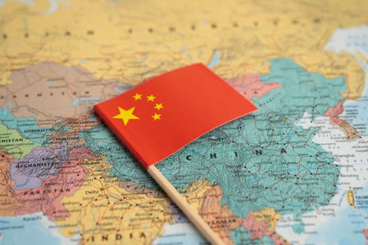 Bangkok, Thailand December 10, 2023 China map in world map p photo