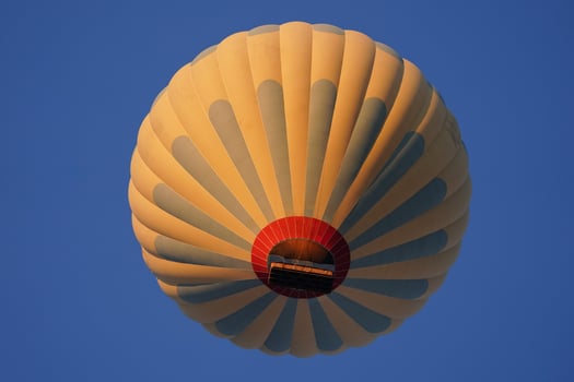 Yellow Hot Air Balloon in Cappadocia in Nevsehir, Turkiye photo
