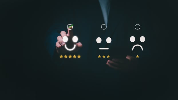 The concept of a customer satisfaction survey is that after using the service, customers choose to give excellent reviews with 5 stars, feedback, online reviews, and quality satisfaction reviews. photo