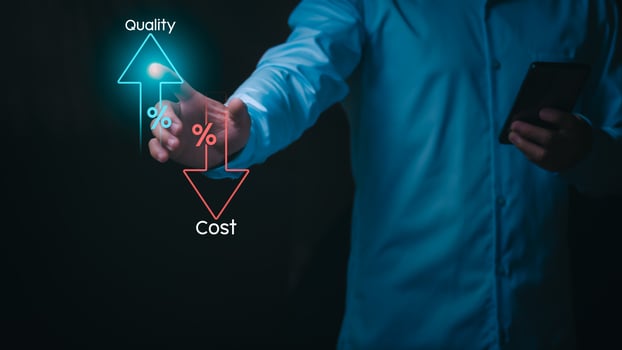 Cost management and quality improvement concepts for strategic planning and performance improvement through innovation and decision-making, cost reduction, risk management, and effective innovation. photo