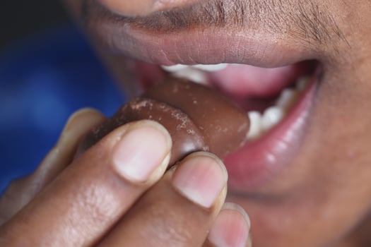Enjoying a sweet chocolate treat on a relaxing day photo