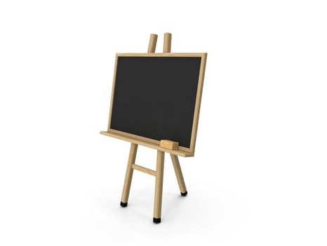 Blank Chalkboard Easel Presentation Art Classroom Teaching Tool 3d white background photo
