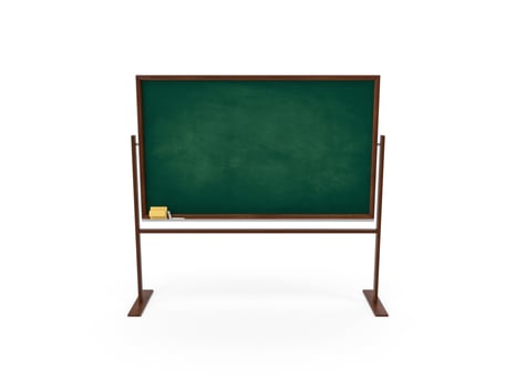 Blank Green Chalkboard Classroom Blackboard for Education 3d white background photo