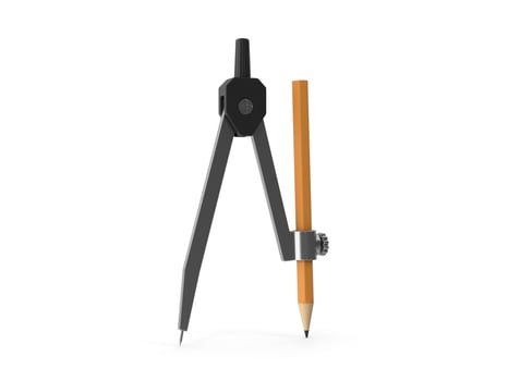 Precision Drafting Compass Engineering Geometry Tool 3d white background photo
