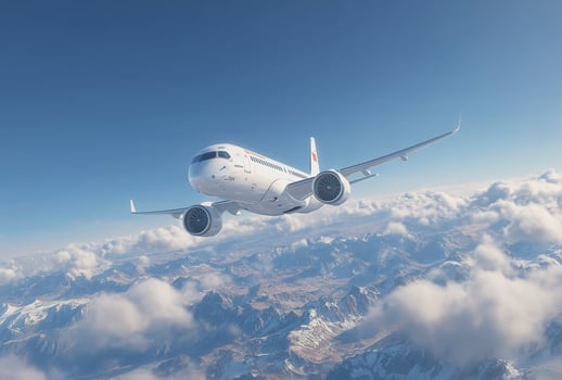 Passenger airliner flying in the clouds. Aeroplane flying above clouds. Passenger Airliner flying. photo