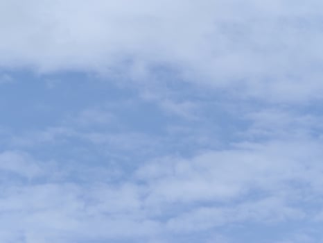 Clear blue sky with scattered light clouds creating peaceful and calm atmosphere, perfect for outdoor activities or relaxing moments. sky appears bright and serene, evoking sense of tranquility photo